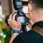 Professional event photographer capturing an event in Abu Dhabi