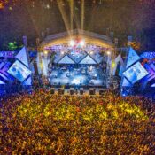Professional stage rental setup for an event in Abu Dhabi
