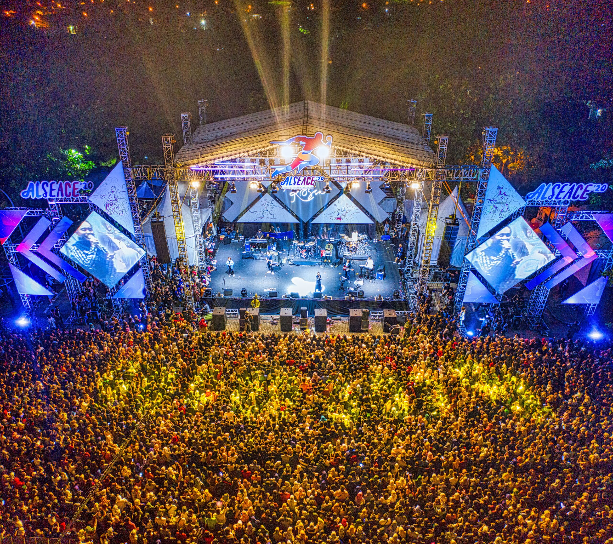 Professional stage rental setup for an event in Abu Dhabi